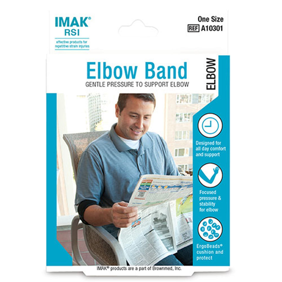 IMAK RSI� Elbow Band, One Size Fits Most-Elbow Band IMAK RSI� One Size Fits Most Buckle and hook and loop strap Left or Right Arm Black