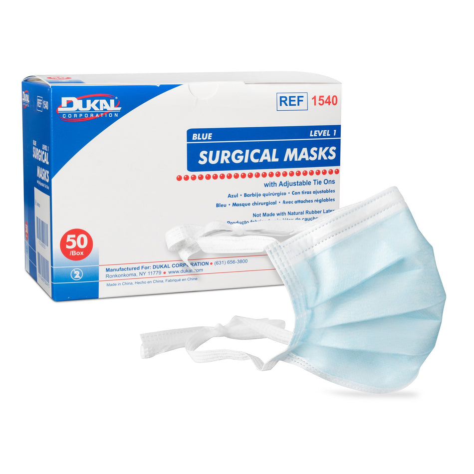 Dukal� Surgical Mask-Surgical Mask Dukal� ASTM Level 1 Tie Closure One Size Fits Most