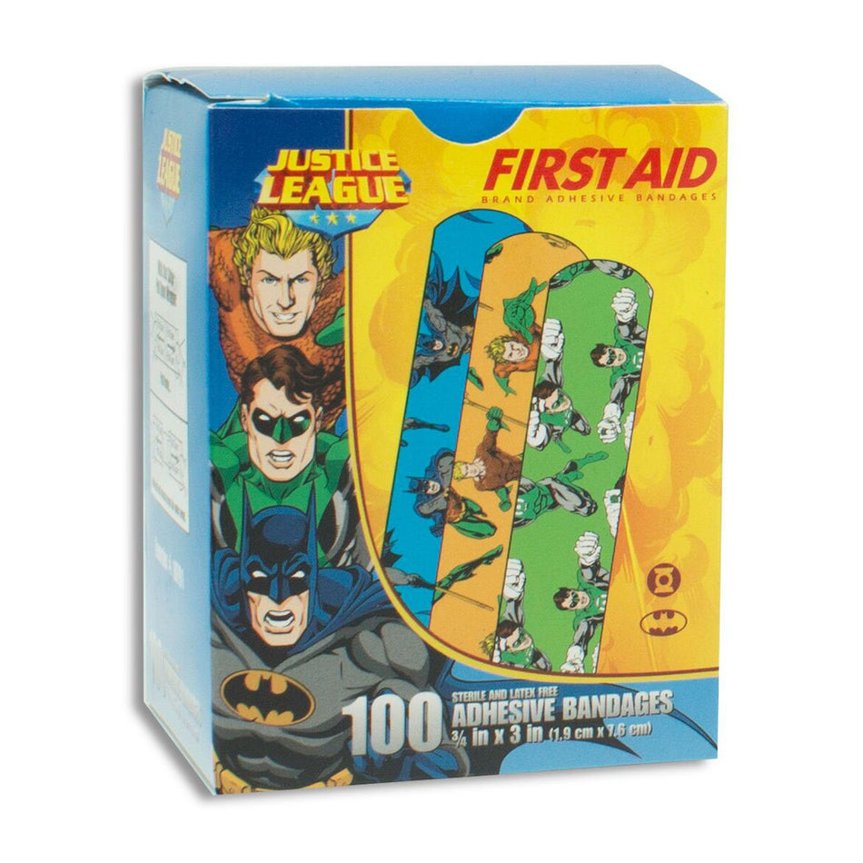 American� White Cross Stat Strip� Batman/Aquaman/Green Lantern Design Adhesive Strip, � x 3 Inch-Adhesive Strip American� White Cross Stat Strip� 3/4 X 3 Inch Plastic Rectangle Kid Design (Batman / Green Lantern / Aquaman) Sterile