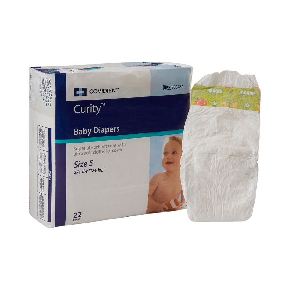 Curity Unisex Baby Diapers, Heavy Absorbency, Disposable, Size 5, 27+ lbs-Unisex Baby Diaper Cardinal Health� Wings� Size 5 / X-Large Disposable Heavy Absorbency