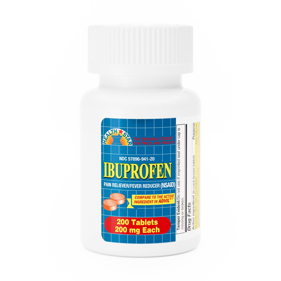 Health*Star� Ibuprofen Pain Relief-Pain Relief Health Star� 200 mg Strength Ibuprofen Tablet 200 per Bottle