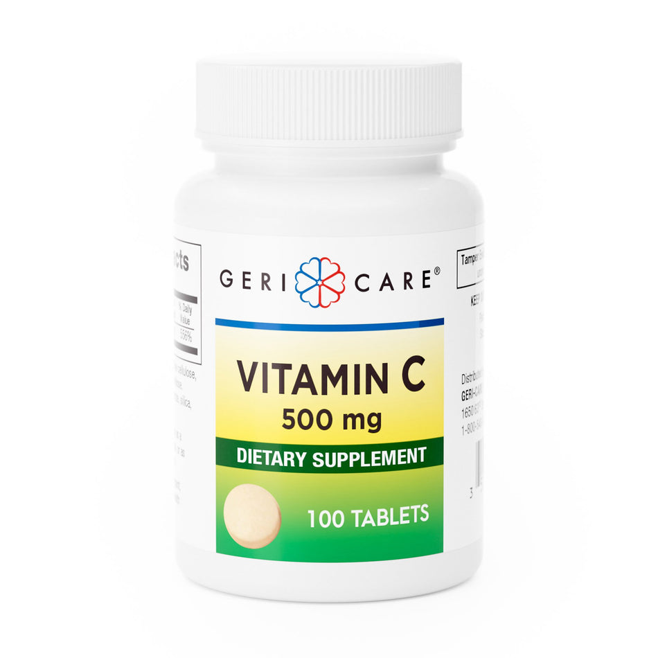 Geri-Care Ascorbic Acid Vitamin C Supplement-Vitamin C Supplement Geri-Care� Ascorbic Acid 500 mg Strength Tablet 100 per Bottle