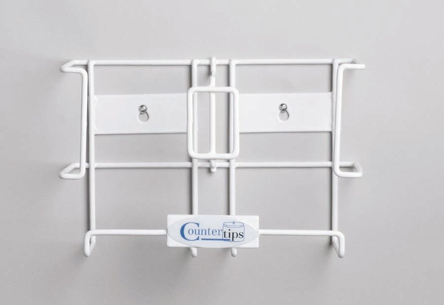 Countertips� Glove Box Holder-Glove Box Holder Countertips� Horizontal or Vertical Mounted 2-Box Capacity White 7-1/2 X 11-3/4 Inch Coated Wire