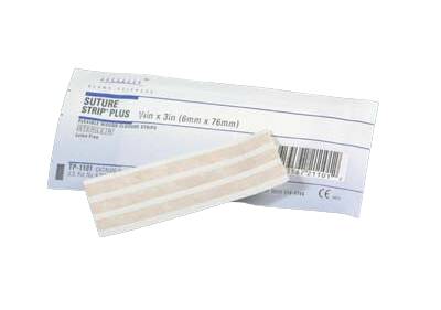 Suture Strip Plus Flexible Wound Closure Strips-Skin Closure Strip Suture Strip� Plus 1/4 X 4 Inch Nonwoven Material Flexible Strip Tan