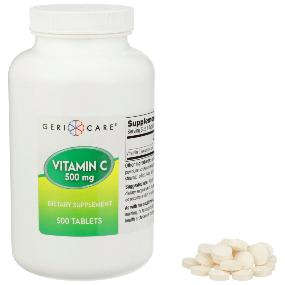 Geri-Care� Ascorbic Acid Vitamin C Supplement-Vitamin C Supplement Geri-Care� Ascorbic Acid 500 mg Strength Tablet 500 per Bottle