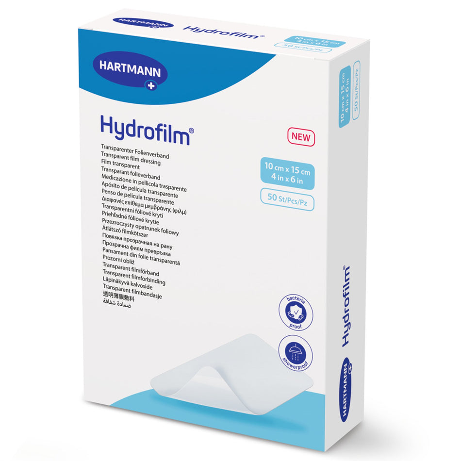 Hydrofilm� Wound Dressing, 4 x 6 Inch-Transparent Film Dressing Hydrofilm� 4 X 6 Inch 4 Tab Delivery Rectangle Sterile