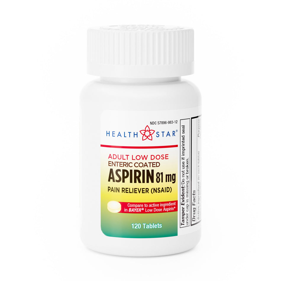 Health*Star� Aspirin-Pain Relief 81 mg Strength Aspirin Tablet 120 per Bottle