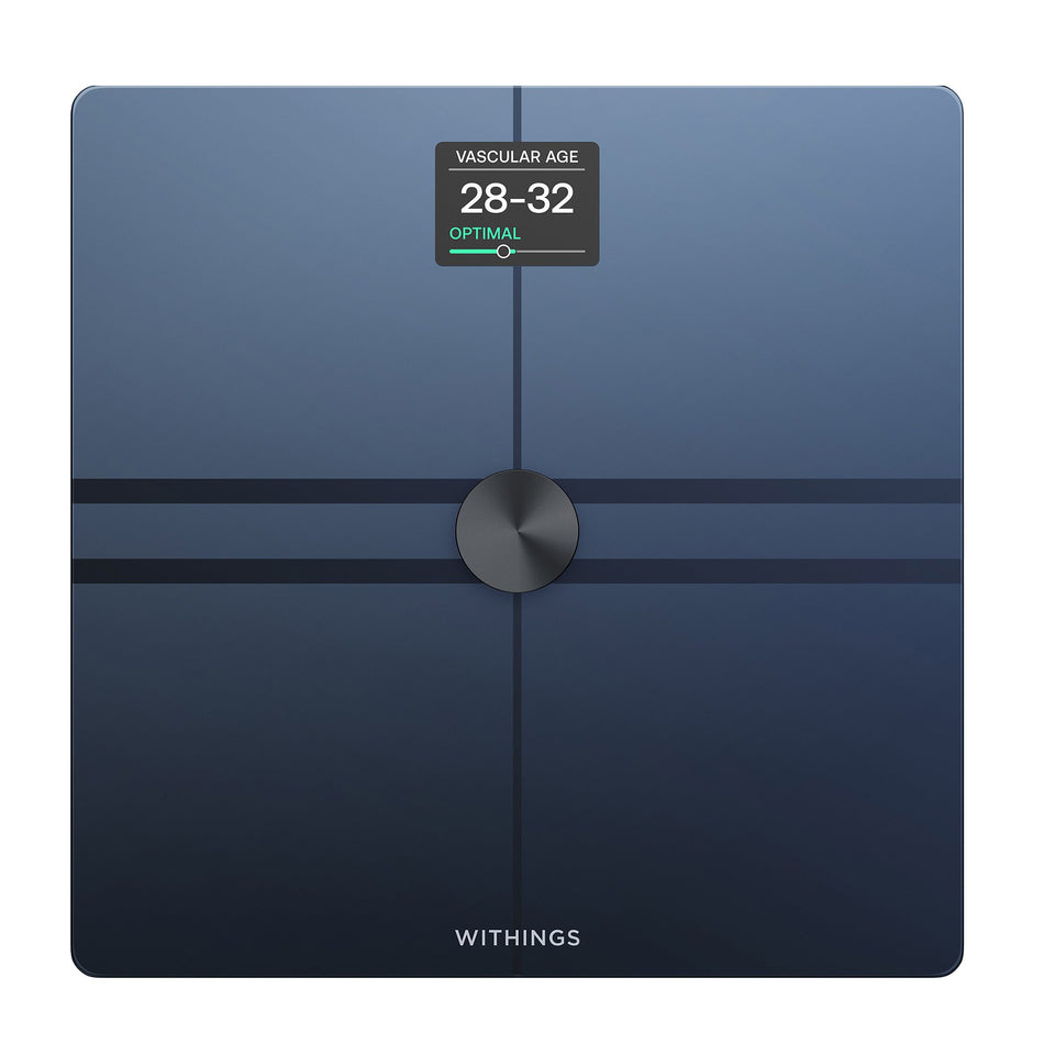 Withings Body Comp Wifi Smart Scale, Black-Total Body Composition Analyzer Step On Withings Digital Display 5 -> 200kg (9 -> 440lb) Black