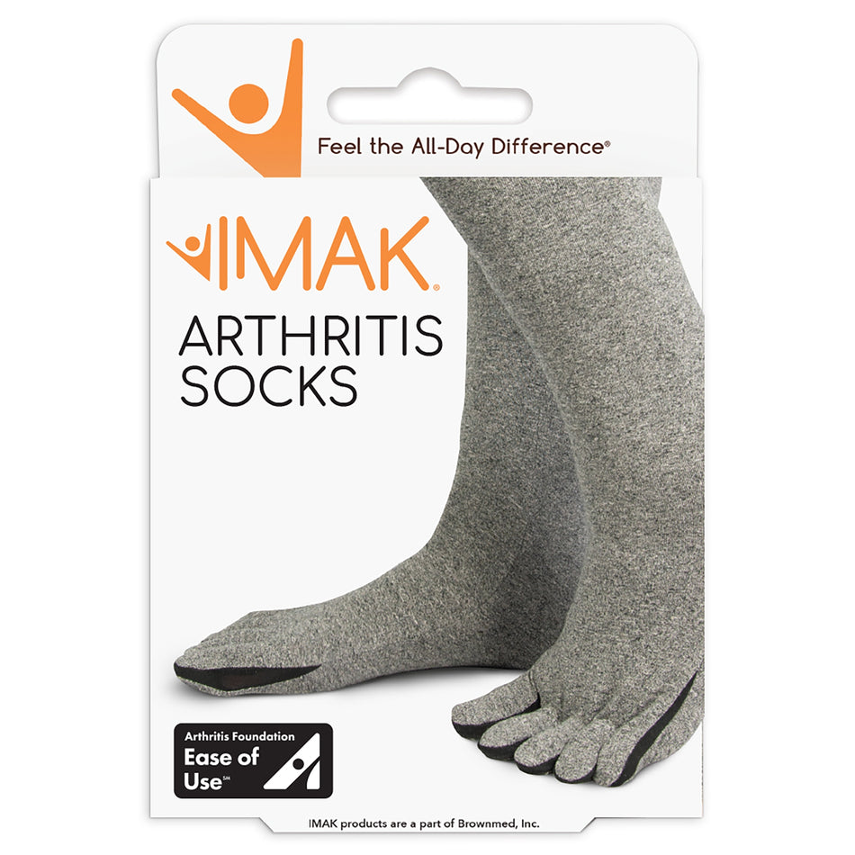 IMAK� Compression Arthritis Socks, Large-Arthritis Socks IMAK� Compression Calf High Large Gray Closed Toe