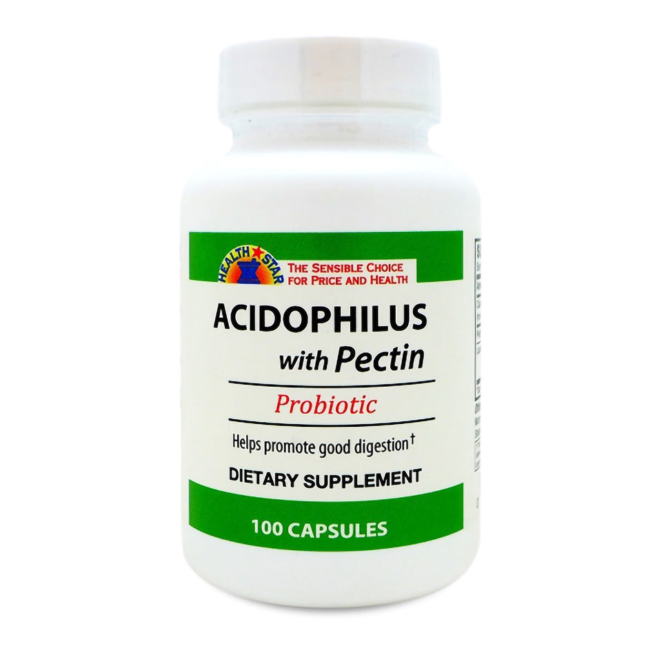 Health Star� Calcium / Pectin / Lactobacillus Acidophilus Probiotic Dietary Supplement-Probiotic Dietary Supplement Health Star� 100 per Bottle Tablet