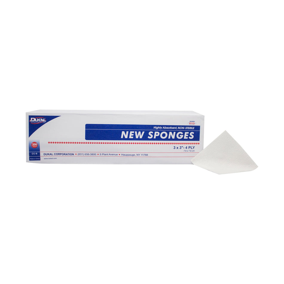 Dukal� Nonwoven Sponge, 3 x 3 Inch, 4-Ply-Nonwoven Sponge Dukal� 3 X 3 Inch 4-Ply NonSterile 200 per Pack