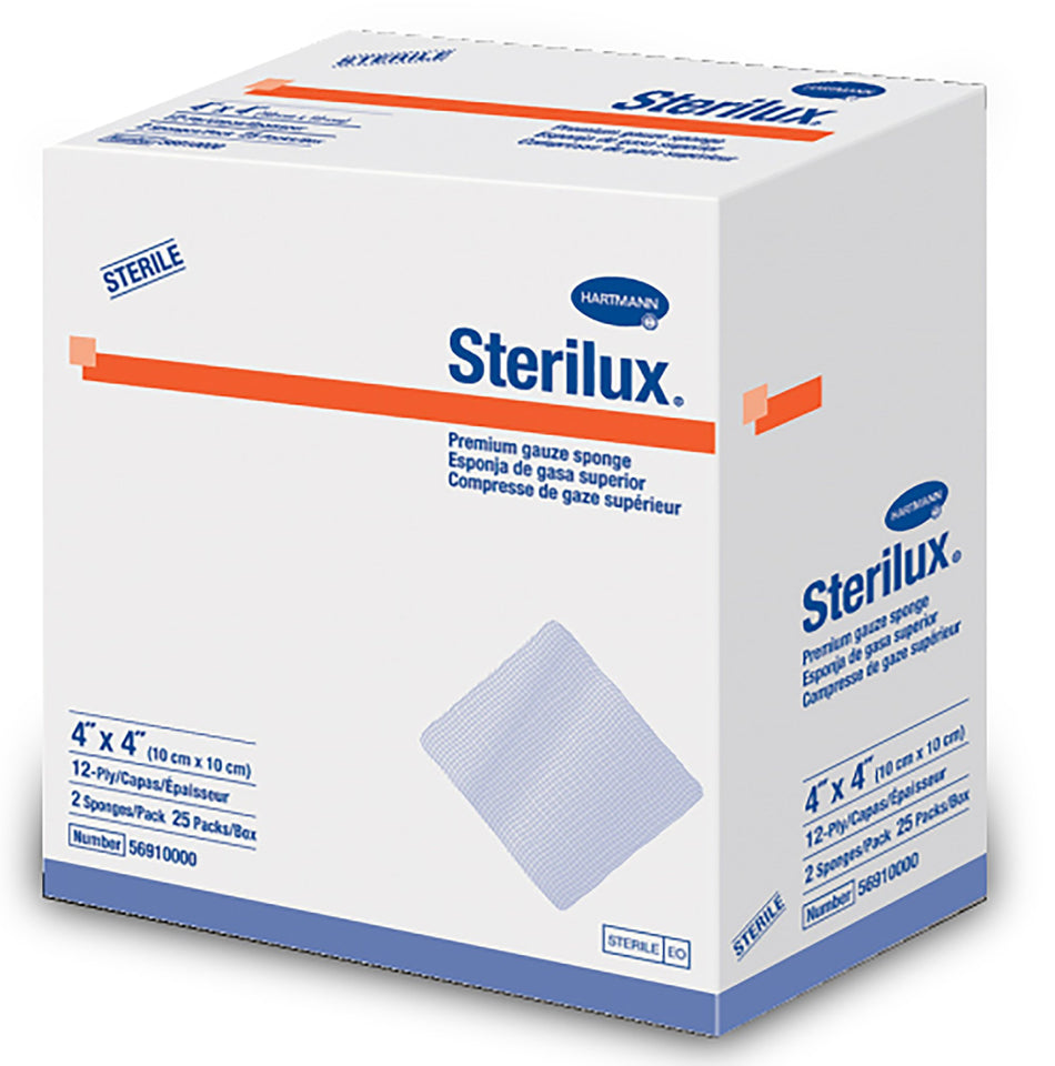 Sterilux� Sterile Gauze Sponge, 4 x 4 Inch, 12-Ply-Gauze Sponge Sterilux� 4 X 4 Inch 12-Ply Sterile 2 per Pack