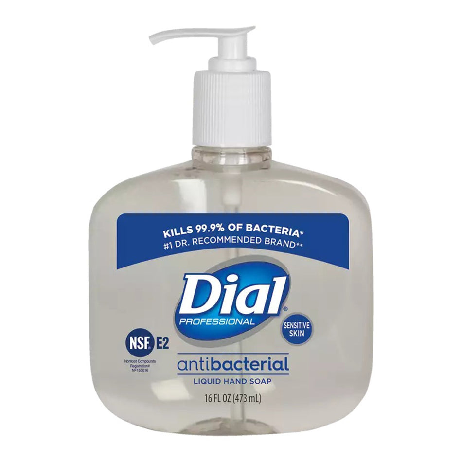 Dial� Professional Antibacterial Liquid Hand Soap, 16 oz.-Antimicrobial Soap Dial� Professional for Sensitive Skin Liquid 16 oz. Pump Bottle Fresh Scent