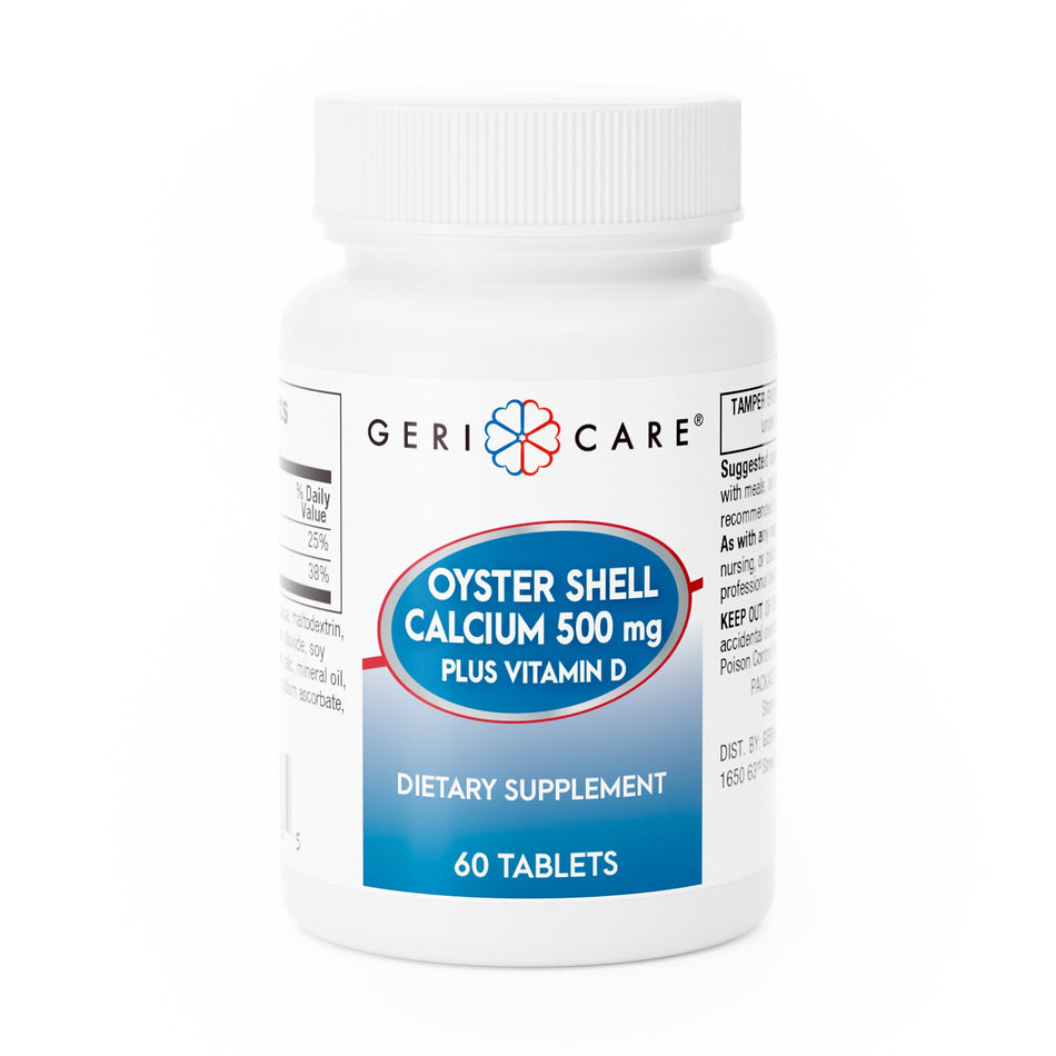 Geri-Care� Oyster Shell Calcium with Vitamin D-3 Joint Health Supplement-Joint Health Supplement Geri-Care� Oyster Shell 500 mg Strength Tablet 60 per Bottle