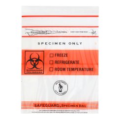 SafeGuard� with TearZone� Specimen Transport Bag with Document Pouch-Specimen Transport Bag with Document Pouch SafeGuard� TearZone� 6 X 9 Inch Zip Closure Biohazard Symbol / Storage Instructions NonSterile