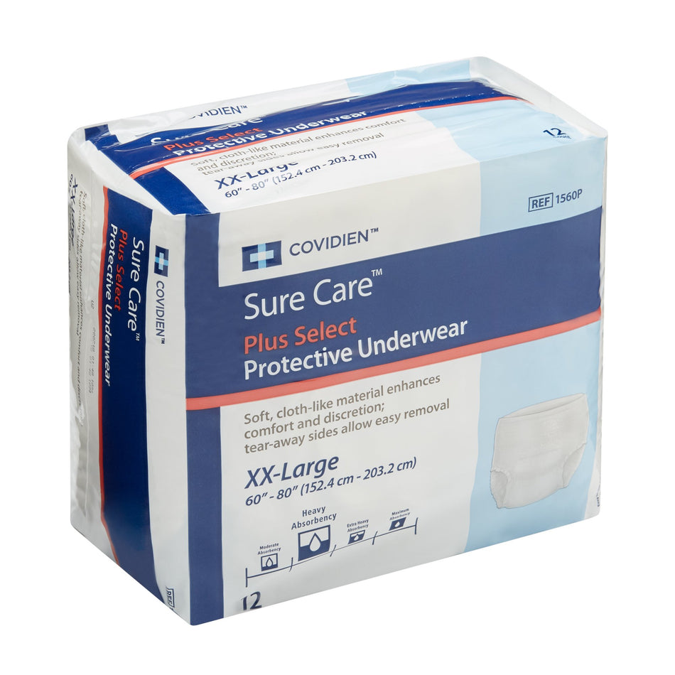 Sure Care� Plus Heavy Absorbent Underwear, 2X-Large-Unisex Adult Absorbent Underwear Sure Care� Plus Select Pull On with Tear Away Seams 2X-Large Disposable Heavy Absorbency