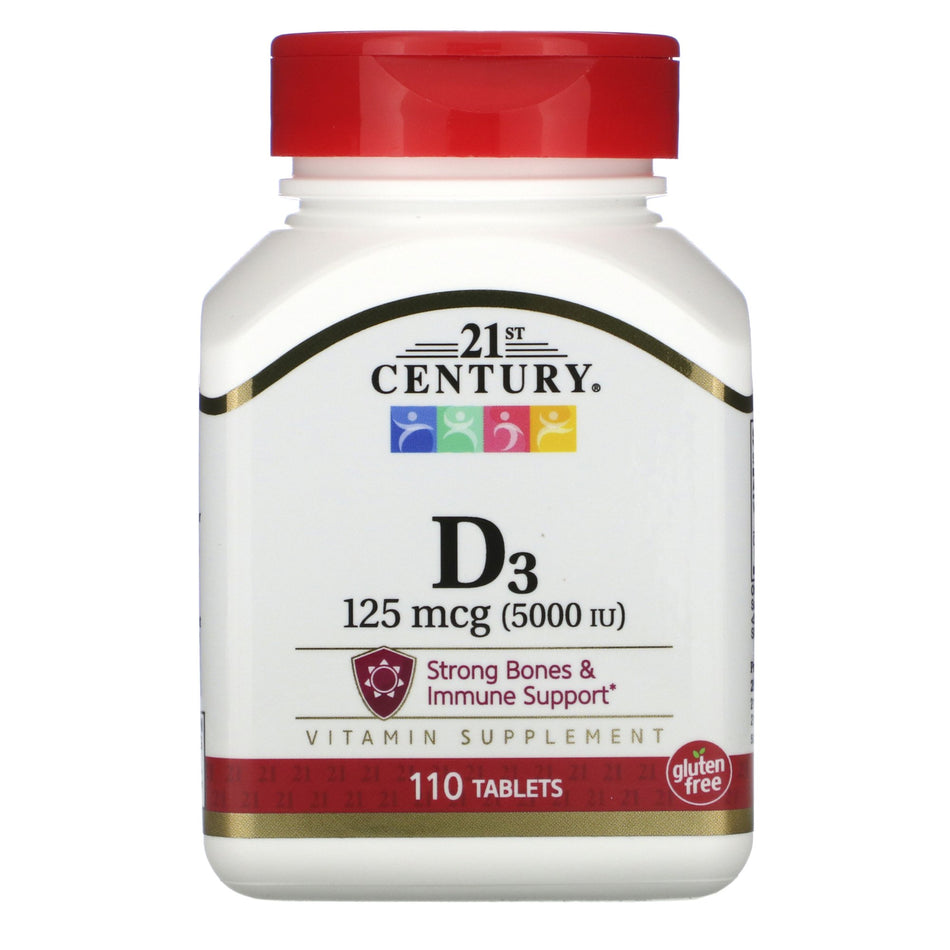 21st Century� Vitamin D-3 / Calcium Supplement-"Vitamin Supplement 21st Century� Vitamin D / Calcium 5,000 IU Strength Tablet 110 per Bottle"