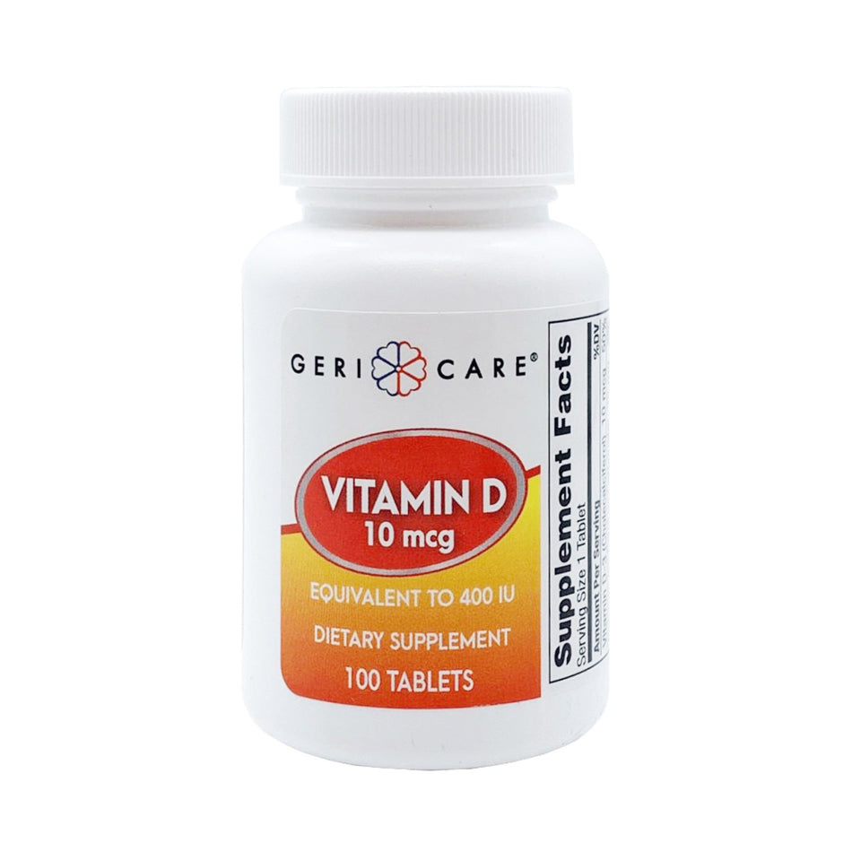 Geri-Care� Vitamin D-3 Supplement-Vitamin Supplement Geri-Care� Vitamin D3 400 IU Strength Tablet 100 per Bottle