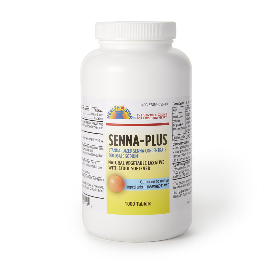 Geri-Care� Senna Plus Docusate Sodium / Sennosides Stool Softener-"Stool Softener / Laxative Geri-Care Senna Plus Tablet 1,000 per Bottle 50 mg - 8.6 mg Strength Docusate Sodium / Sennosides"