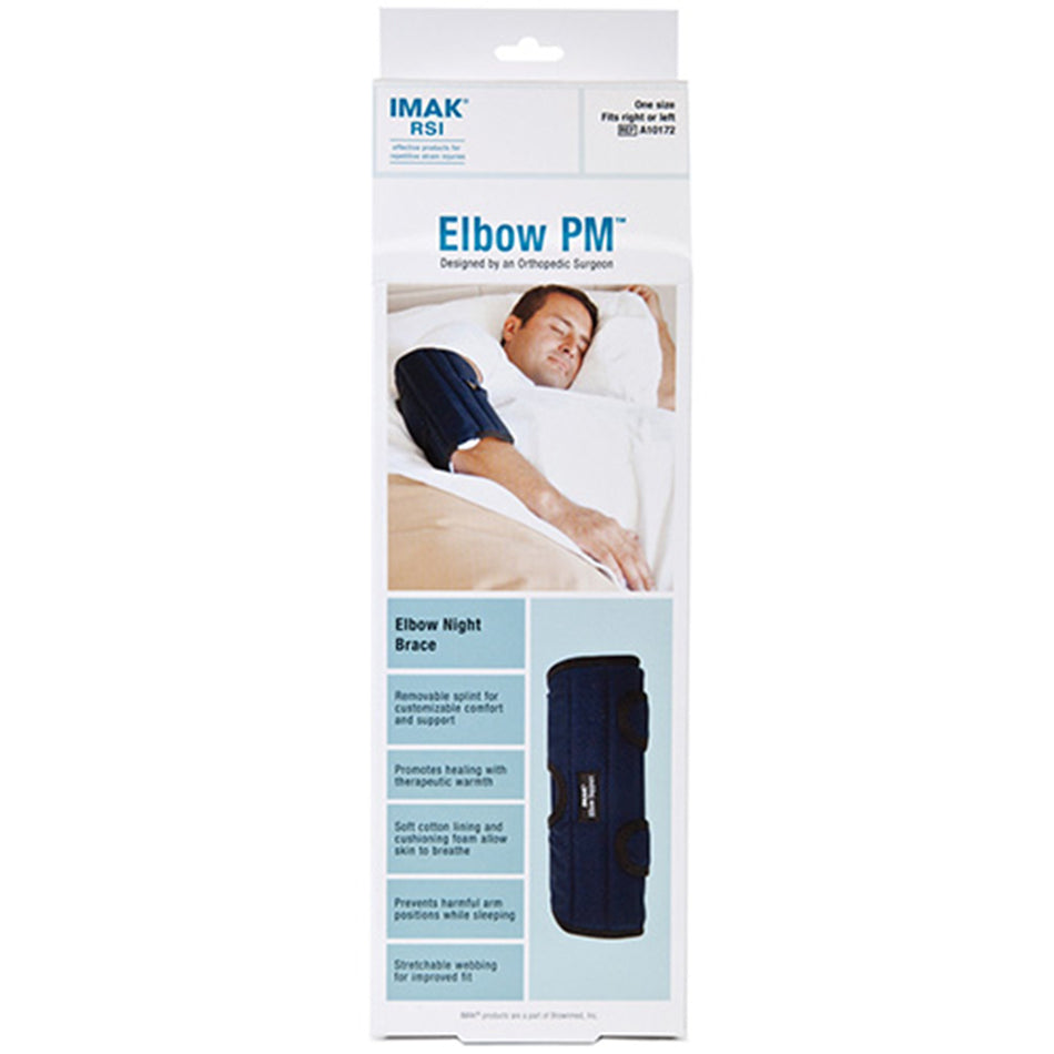 IMAK� RSI Elbow Support for Nighttime Use-Elbow Support IMAK RSI� One Size Fits Most Dual Hook and Loop Strap Closures Left or Right Elbow Blue