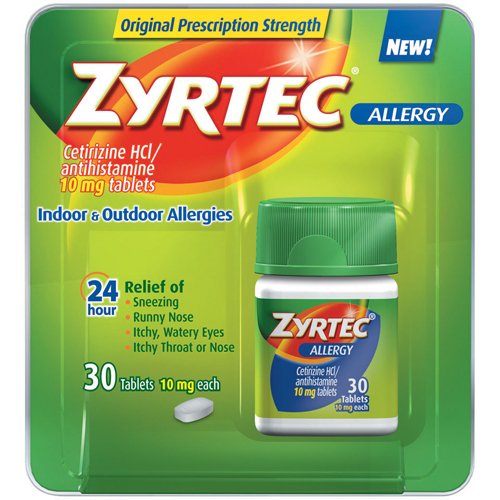 Zyrtec� Cetirizine Allergy Relief-Allergy Relief Zyrtec� 10 mg Strength Tablet 30 per Bottle