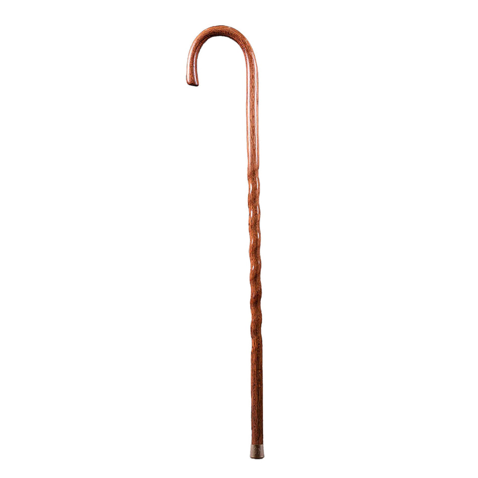 Brazos� Twisted Oak Crookneck Cane, 37-Inch Height, Red-Round Handle Cane Brazos� Twisted Wood 37 Inch Height Red Oak