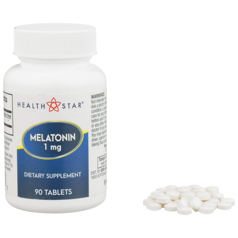 Health*Star� Melatonin Natural Sleep Aid-Natural Sleep Aid McKesson Brand 90 per Bottle Tablet 1 mg Strength