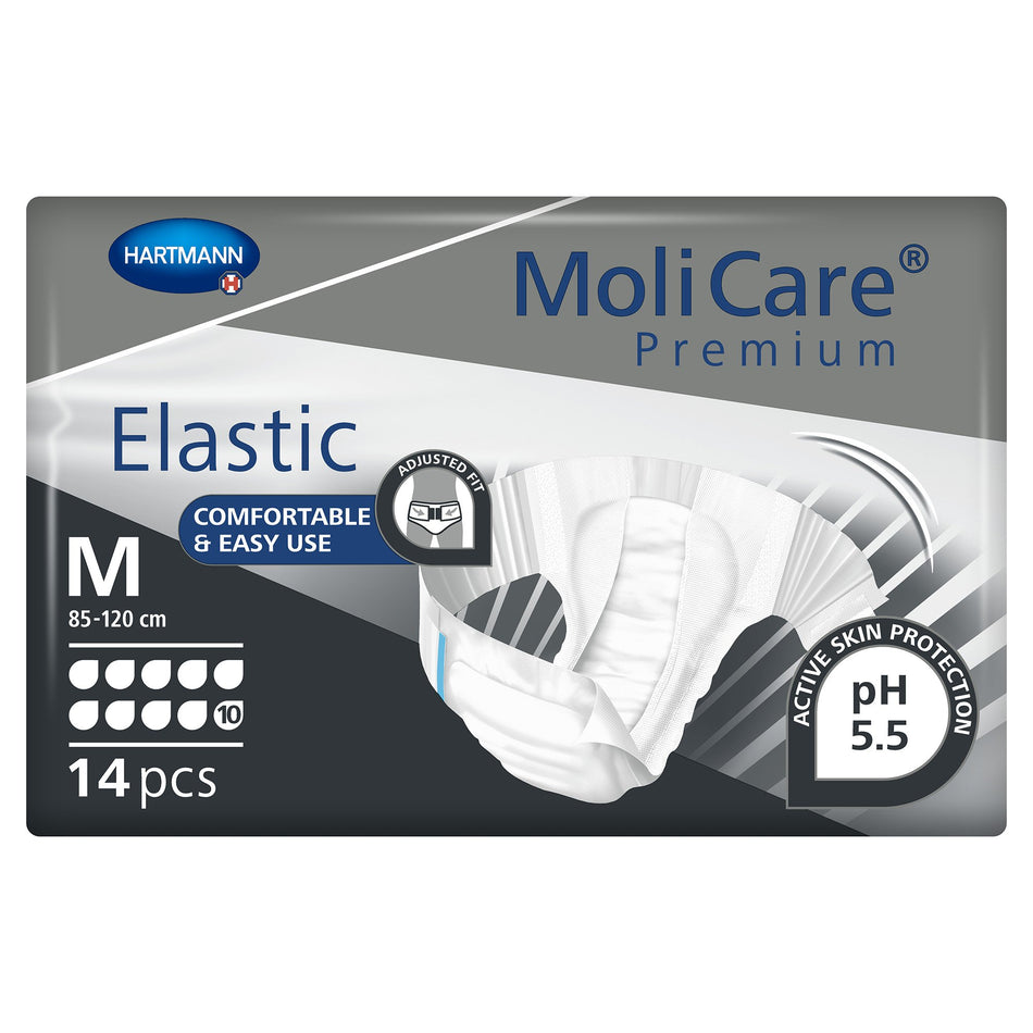 MoliCare� Premium Elastic 10 Drop Absorbency Incontinence Briefs, Medium-Unisex Adult Incontinence Brief MoliCare� Premium Elastic 10D Medium Disposable Heavy Absorbency