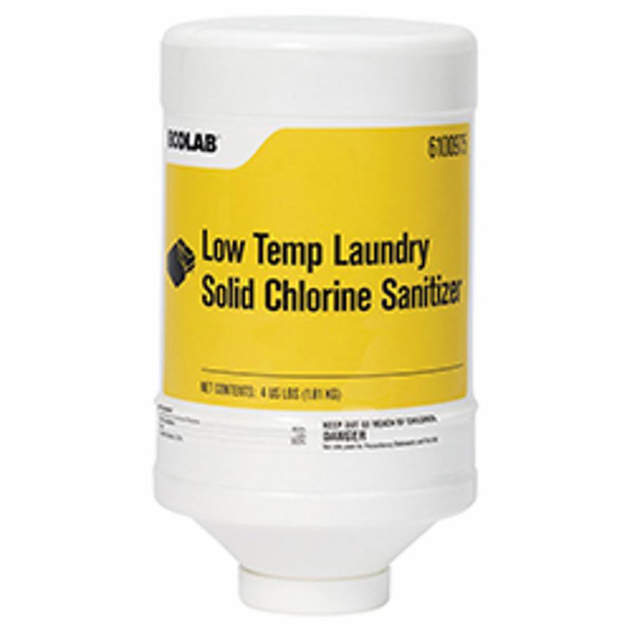 Ecolab� Low-Temp Laundry Solid Chlorine Sanitizer-Laundry Sanitizer Low-Temp 4 lbs. Dispenser Bottle Solid Chlorine Scent