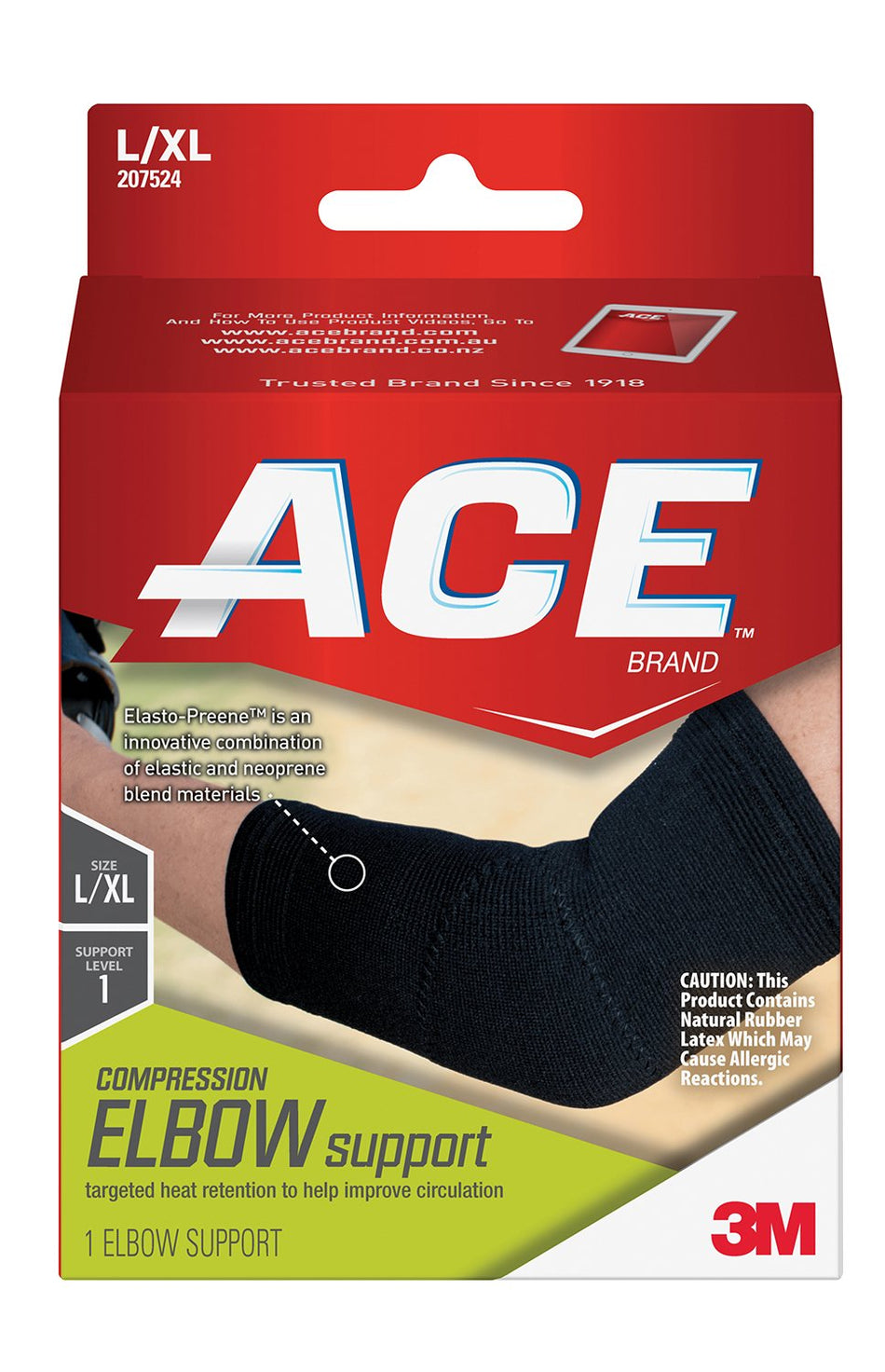 3M� Ace� Elbow Support, Left or Right Elbow, Large/X-Large, Black-Elbow Support 3M� Ace� Large / X-Large Left or Right Elbow Black