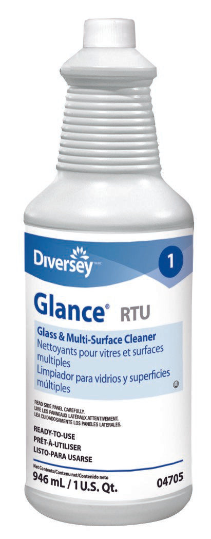 Glance� RTU Glass and Multi-Surface Cleaner, 32 oz.-Diversey� Glance� Glass / Surface Cleaner Ammoniated Pump Spray Liquid 32 oz. Bottle Ammonia Scent NonSterile