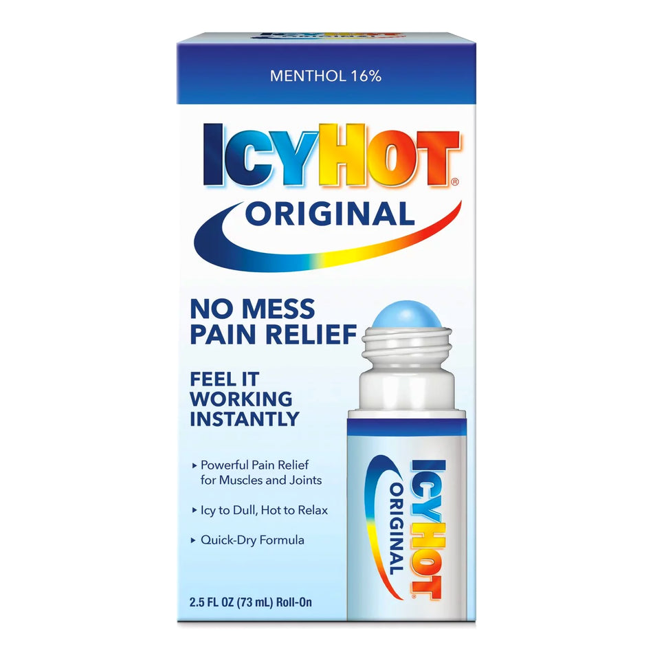 Icy Hot Original No Mess Applicator Pain Relief Roll-On-Topical Pain Relief Icy Hot� 2.5 oz.