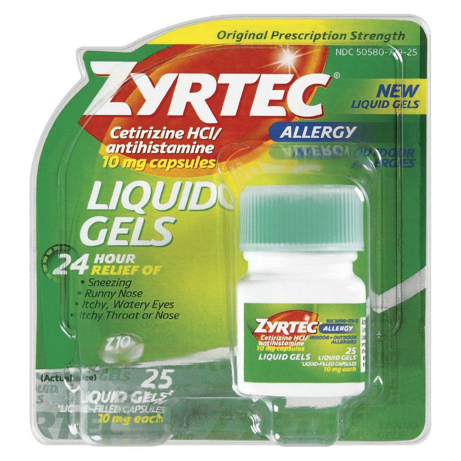 Zyrtec� 10 mg Liquid Gels-Allergy Relief Zyrtec� 10 mg Strength Tablet 25 per Bottle