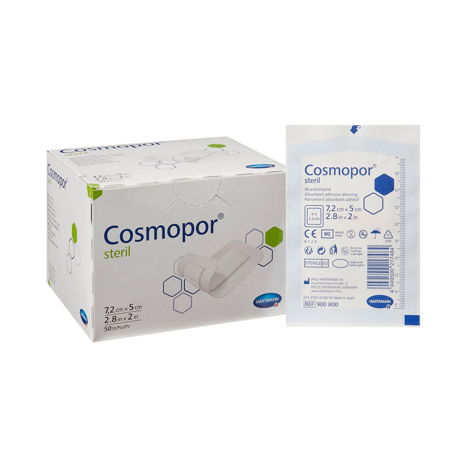 Cosmopor� Adhesive Dressing, 2 x 2-4/5 Inch-Island Dressing Cosmopor� Steril 2 X 2- 4/5 Inch Rectangle Sterile