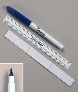 Cardinal Skin Marker-Skin Marker with Ruler and Labels Cardinal Health� Gentian Violet Ink Sterile Full Size Tapered Tip