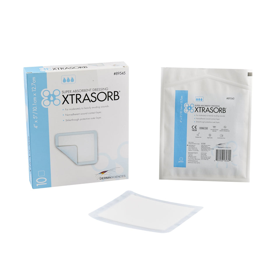 xtrasorb� Classic Gelling Foam Dressing, 4 x 5 Inch-Super Absorbent Dressing Xtrasorb� Classic Nonadhesive 4 X 5 Inch Rectangle