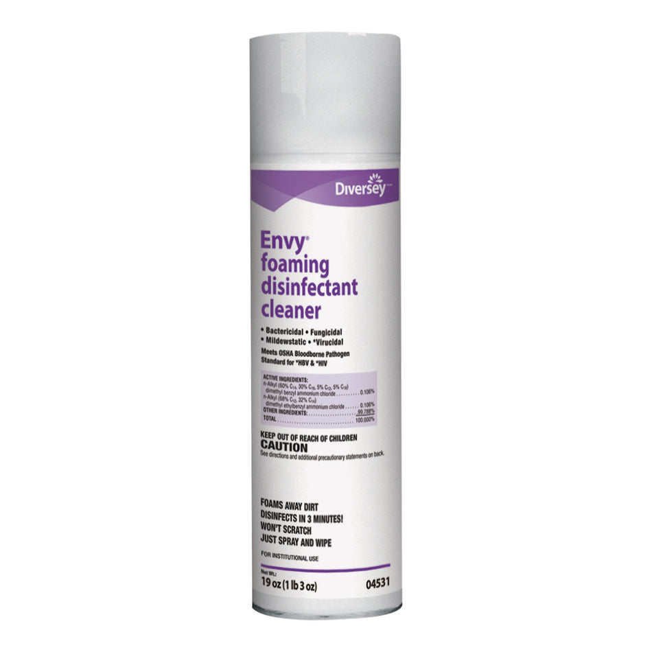 Envy� Foaming Disinfectant Cleaner, 19 oz.-Diversey� Envy� Surface Disinfectant Cleaner Aerosol Spray Foaming 19 oz. Can Lavender Scent NonSterile