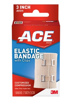 3M� Ace� Clip Detached Closure Elastic Bandage, 3 Inch Width-Elastic Bandage 3M� ACE� 3 Inch Width Clip Detached Closure Tan NonSterile Standard Compression