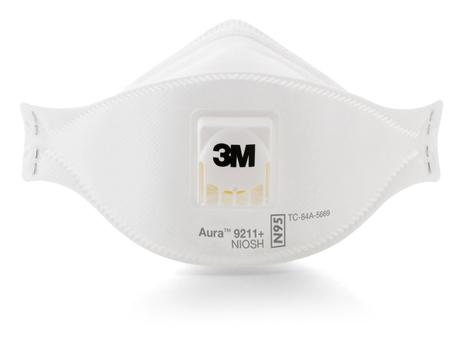 3M� Aura� Particulate Respirator Mask-Particulate Respirator Mask 3M� Aura� Industrial N95 with Valve Not Rated Elastic Strap One Size Fits Most