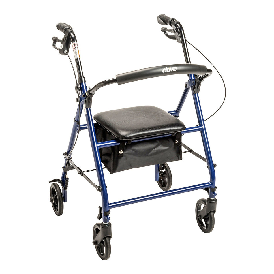 drive� Steel Rollator with 6 Inch Wheels, Blue-4 Wheel Rollator drive� Blue Adjustable Height / Folding Steel Frame