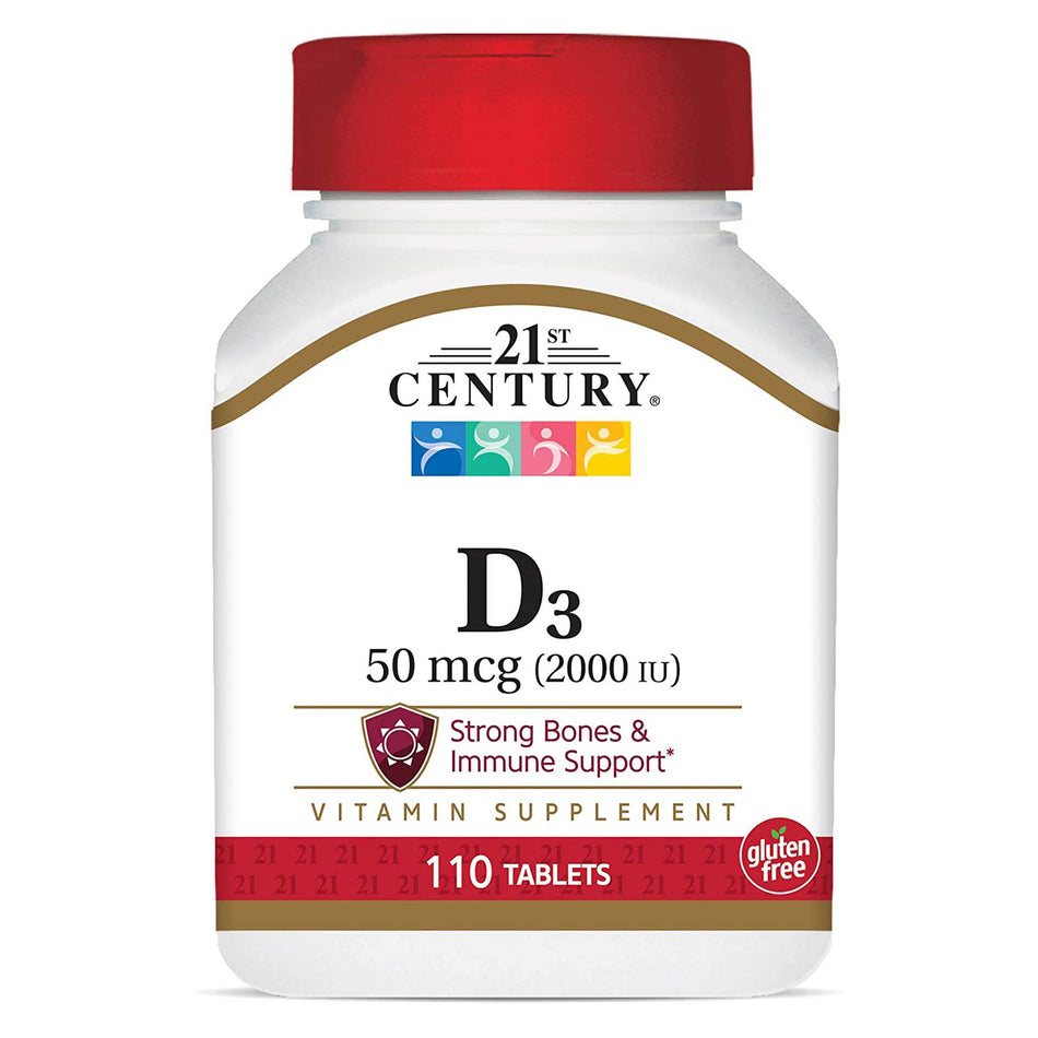 21st Century� Vitamin D-3 Supplement-"Vitamin Supplement 21st Century� Vitamin D 2,000 IU Strength Tablet 110 per Bottle"