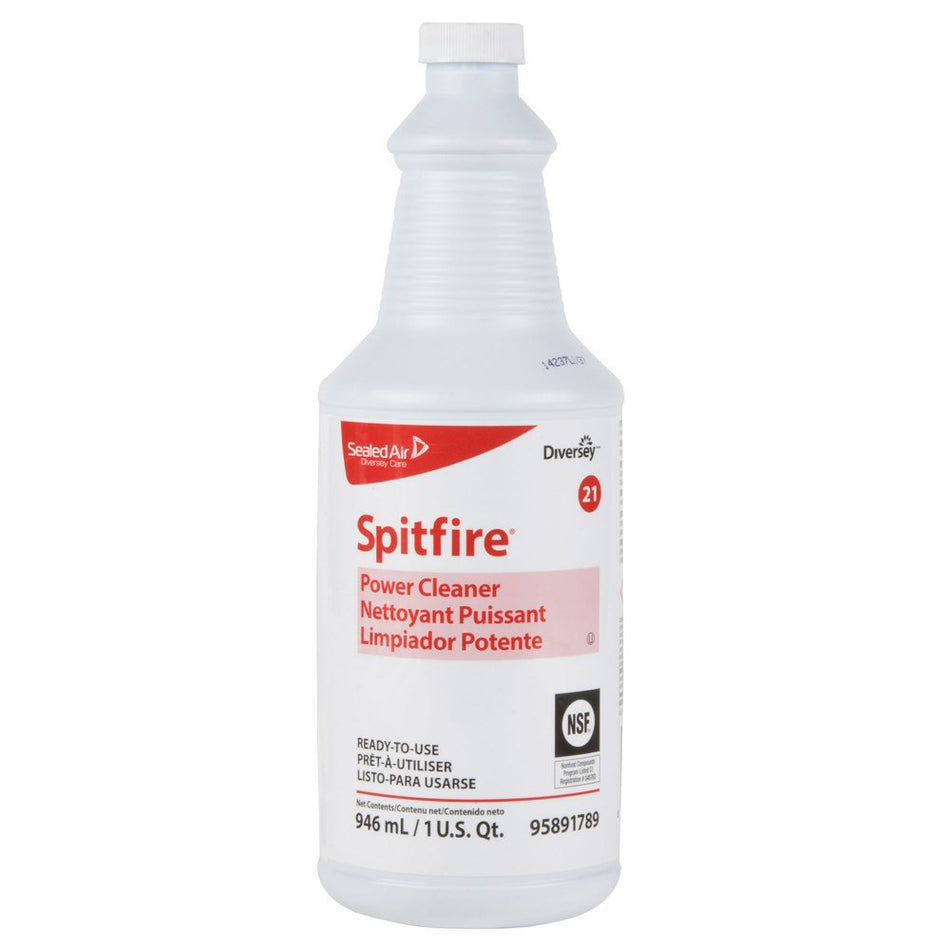 Spitfire� RTU Power Cleaner, Spray Bottle, 1 qt.-Diversey� Spitfire� Surface Cleaner Alcohol Based Pump Spray Liquid 32 oz. Bottle Pine Scent NonSterile