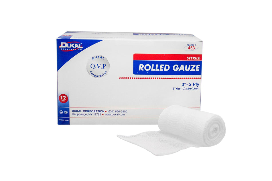 Dukal� Sterile Fluff Bandage Roll, 3 Inch x 5 Yard, 2-Ply-Conforming Bandage Dukal� 3 Inch X 5 Yard 2-Ply Sterile 1 per Pack