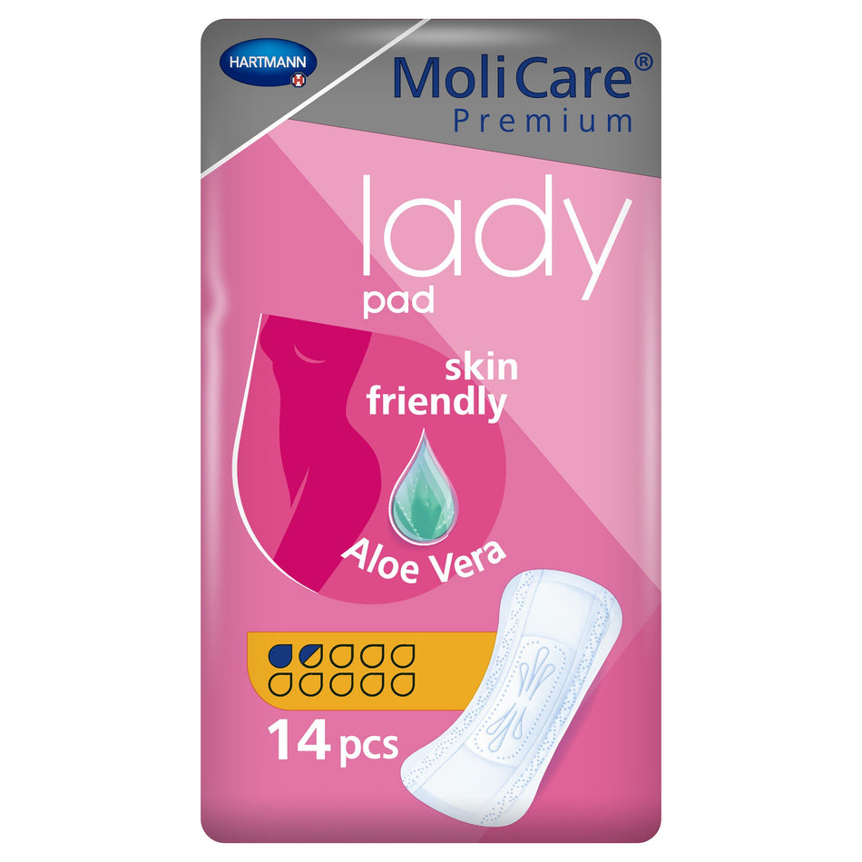 MoliCare� Premium Lady 1.5 Drop Absorbency Bladder Control Pads-Bladder Control Pad MoliCare� Premium Lady Pads 3-1/2 X 10-1/2 Inch Light Absorbency Polymer Core One Size Fits Most