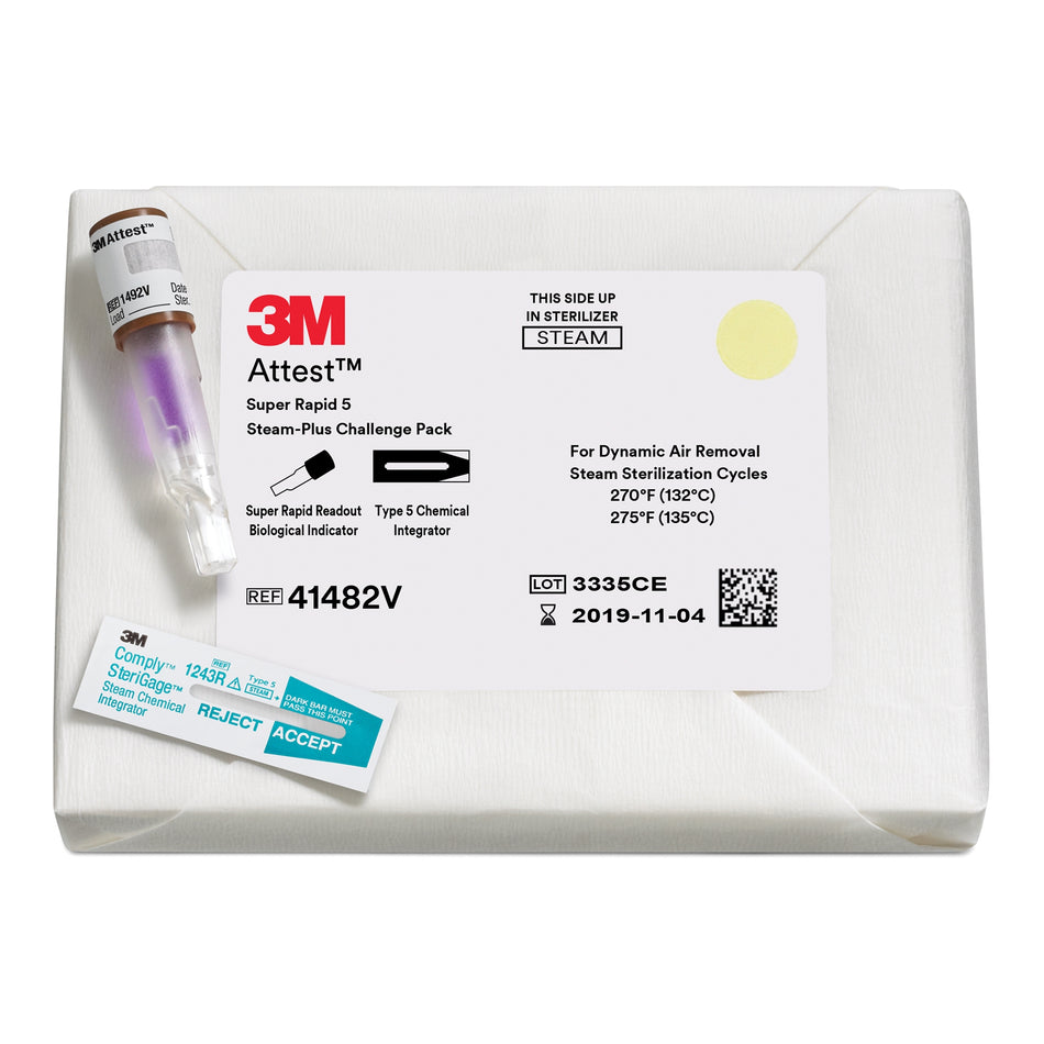 3M� Attest� Super Rapid 5 Steam-Plus Sterilization Biological Indicator Challenge Pack-Attest� Super Rapid 5 Steam-Plus Sterilization Indicator Challenge Pack Steam 2 Inch Length