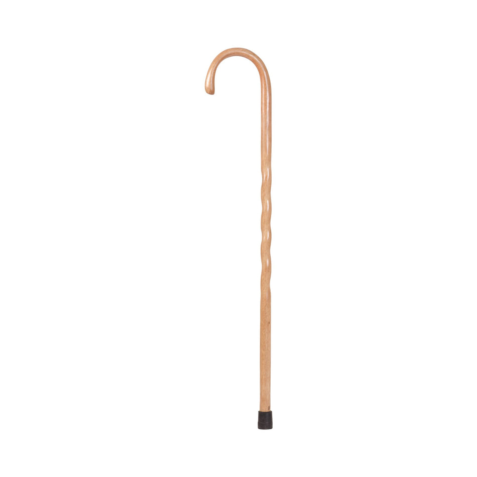 Brazos� Twisted Tan Oak Crookneck Cane, 37-Inch Height-Round Handle Cane Brazos� Twisted Wood 37 Inch Height Tan Oak