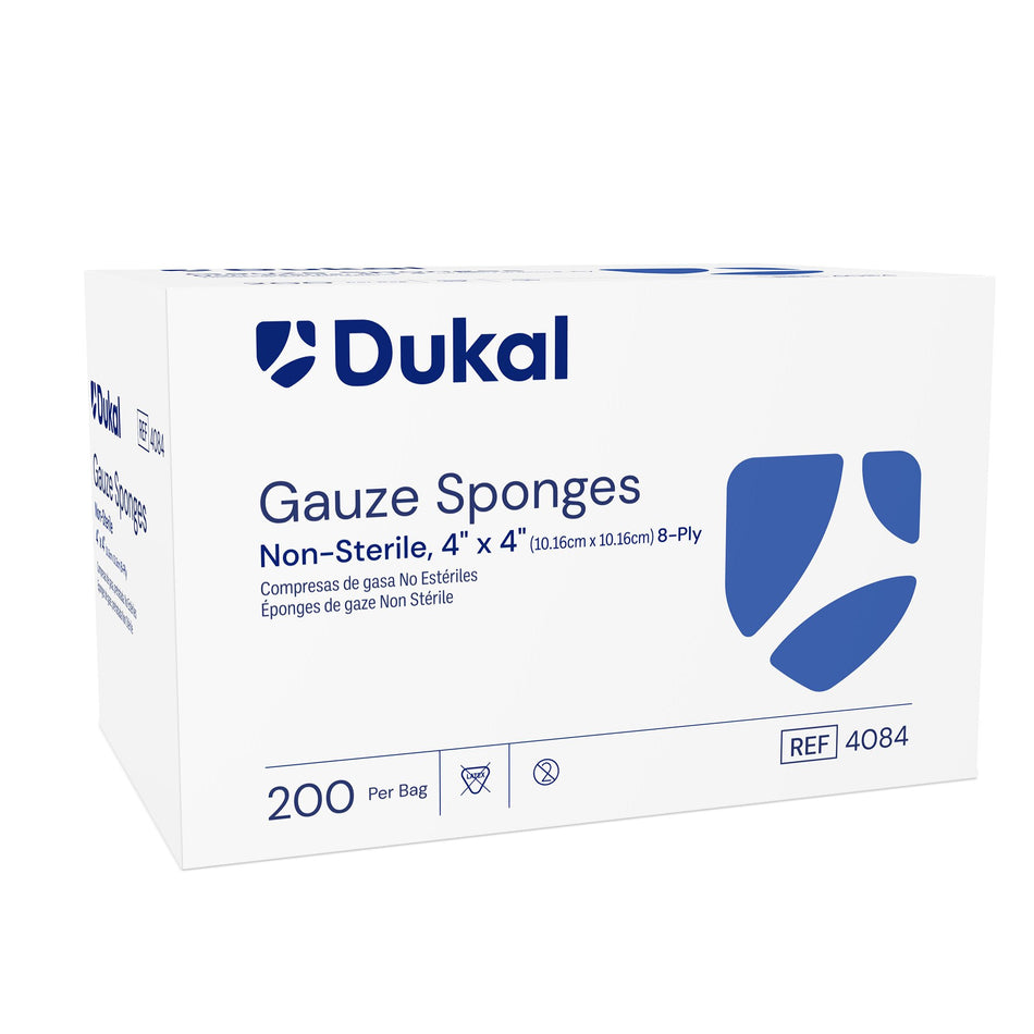 Dukal� Gauze Sponge, 4 x 4 Inch, 8-Ply-Gauze Sponge Dukal� 4 X 4 Inch 8-Ply NonSterile 200 per Pack