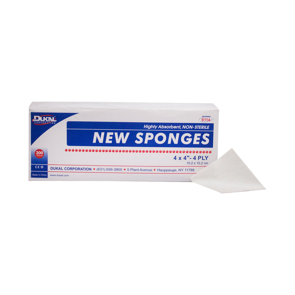 Dukal� Nonwoven Sponge, 4 x 4 Inch, 4-Ply-Nonwoven Sponge Dukal� 4 X 4 Inch 4-Ply NonSterile 200 per Pack