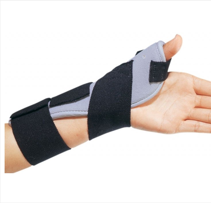 ThumbSPICA� Left Thumb Splint, One Size Fits Most-Thumb Splint ThumbSPICA� One Size Fits Most Hook and Loop Closure Left Hand Black / Blue