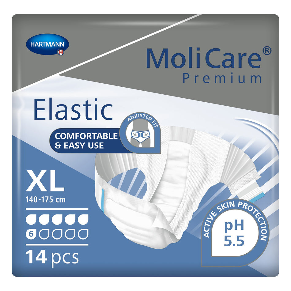 MoliCare� Premium Elastic 6 Drop Absorbency Incontinence Briefs, X-Large-Unisex Adult Incontinence Brief MoliCare� Premium Elastic 6D X-Large Disposable Moderate Absorbency